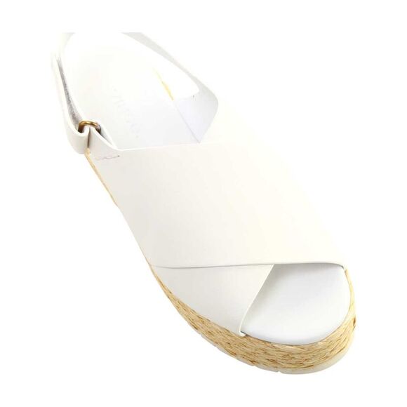 VINCE. Womens White 1-1/2" Platform Jesson Wedge Leather Espadrille Shoes 10 M - Picture 4 of 4